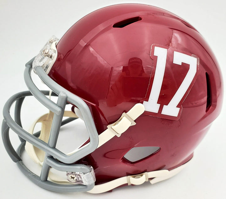 Devonta Smith Signed Alabama Crimson Tide Speed Mini Helmet Beckett