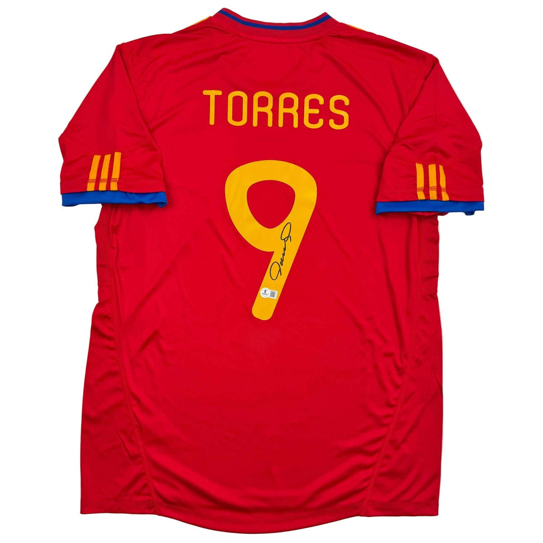 Autographed/Signed Fernando Torres Spain Red World Cup Jersey Beckett BAS COA