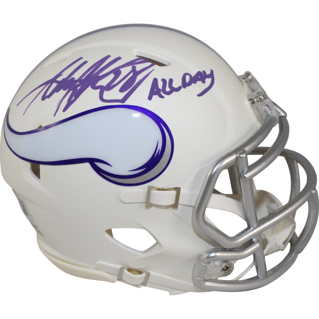 Adrian Peterson Signed Minnesota Vikings Alt Mini Helmet All Day Beckett 50196