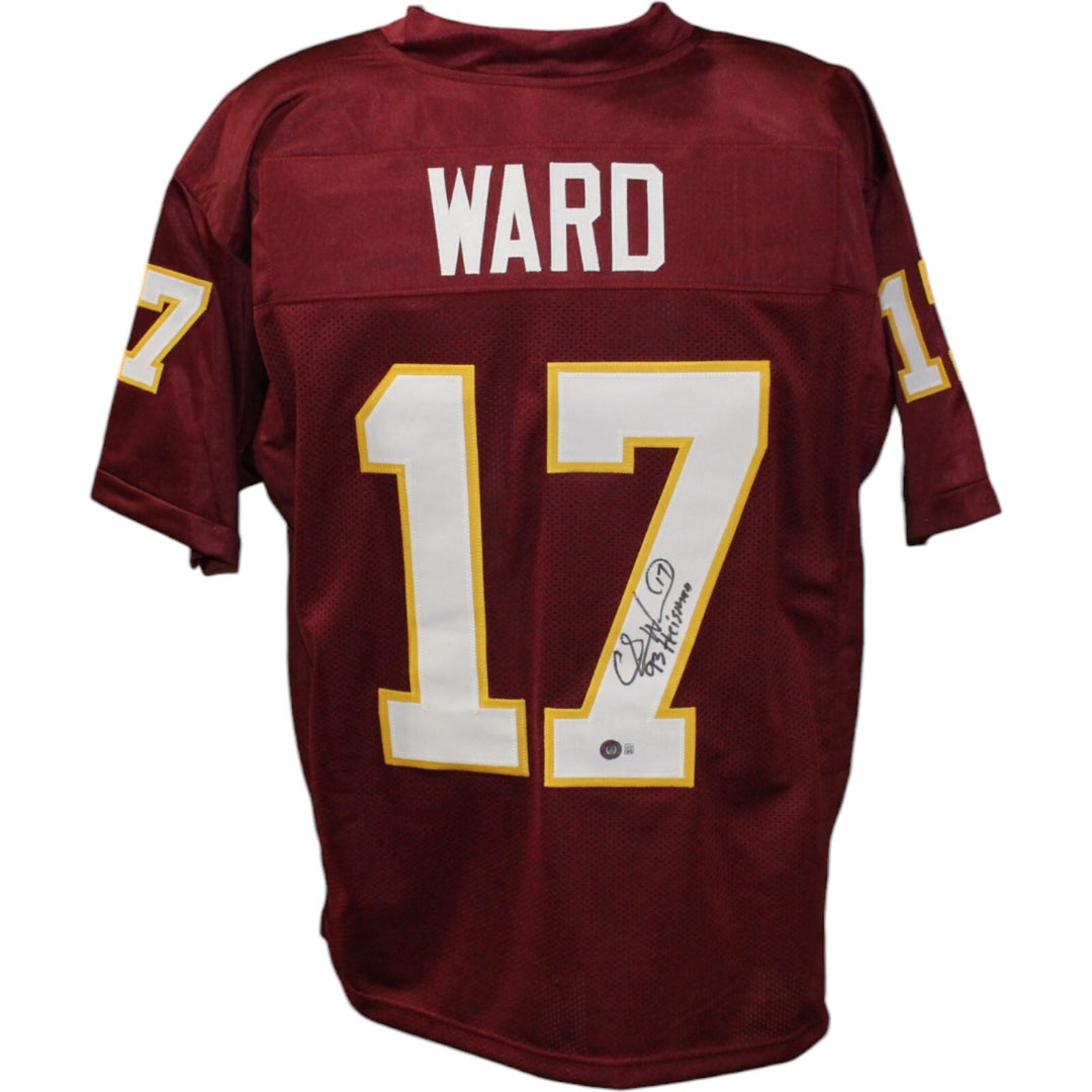 Charlie Ward Autographed/Signed College Style Red Jersey Beckett 44398