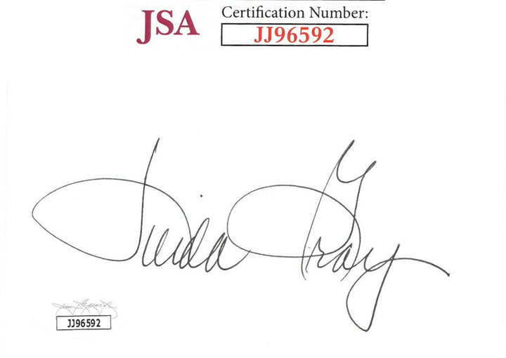 Linda Gray signed 3x5 Index Card- JSA #JJ96592 (Dallas/Sue Ellen Ewing)
