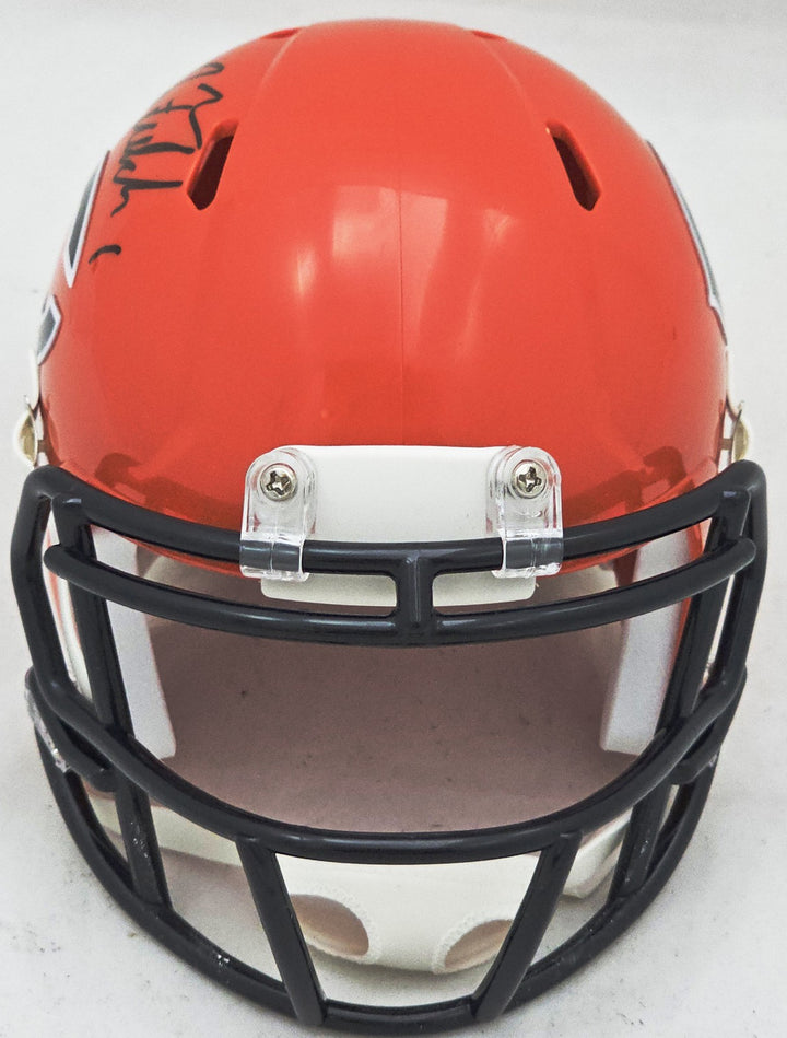 Justin Fields Signed Bears 2022 Alternate Orange Speed Mini Helmet Beckett Wit