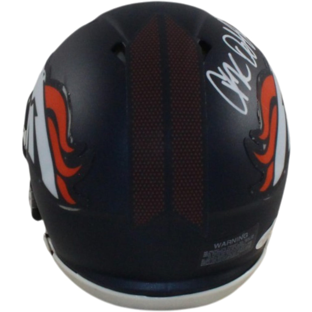 JK Dobbins Autogrraphed/Signed Denver Broncos Speed Mini Helmet JSA 57169
