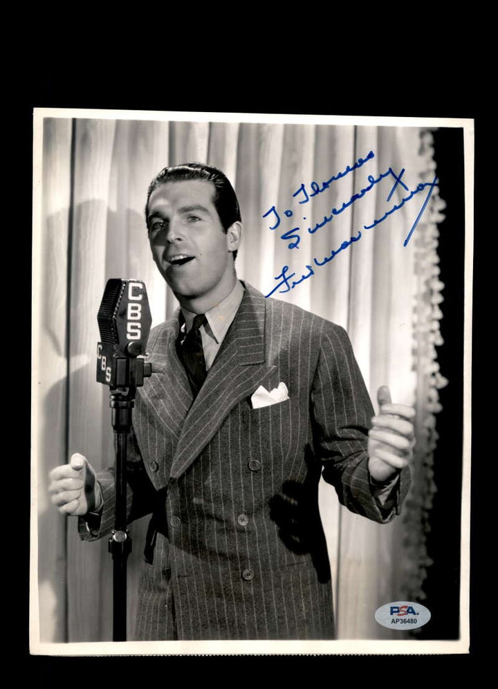 Fred MacMurray PSA DNA Coa Signed 8x10 Photo Autograph