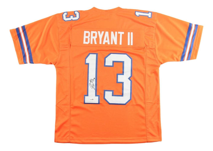 Pat Bryant Denver Signed Orange Football Jersey JSA QR Hologram