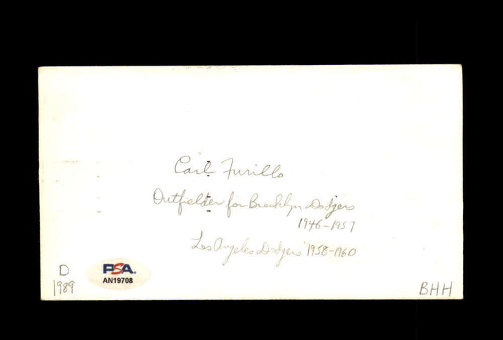 Carl Furillo PSA DNA Signed FDC 1982 First Day Cover Cache Jackie Robinson Autog