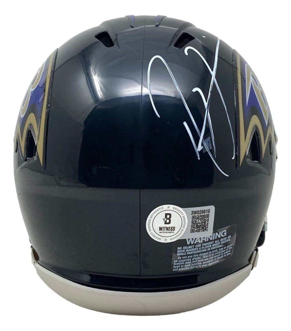 Ray Lewis Signed Baltimore Ravens Mini Speed Helmet BAS