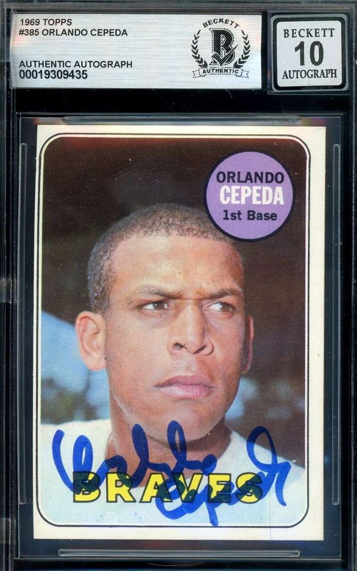 Orlando Cepeda Gem Mint 10 Beckett BAS Signed 1969 Topps Autograph