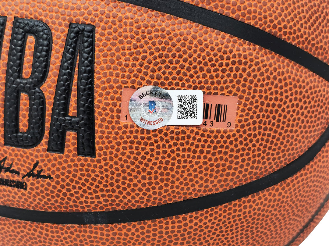 Tony Parker Signed Authentic Leather Spurs Logo Basketball Spurs Beckett Witness