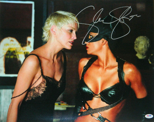 Sharon Stone signed Catwoman 11x14 Photo w/ Halle Berry- PSA ITP Hologram