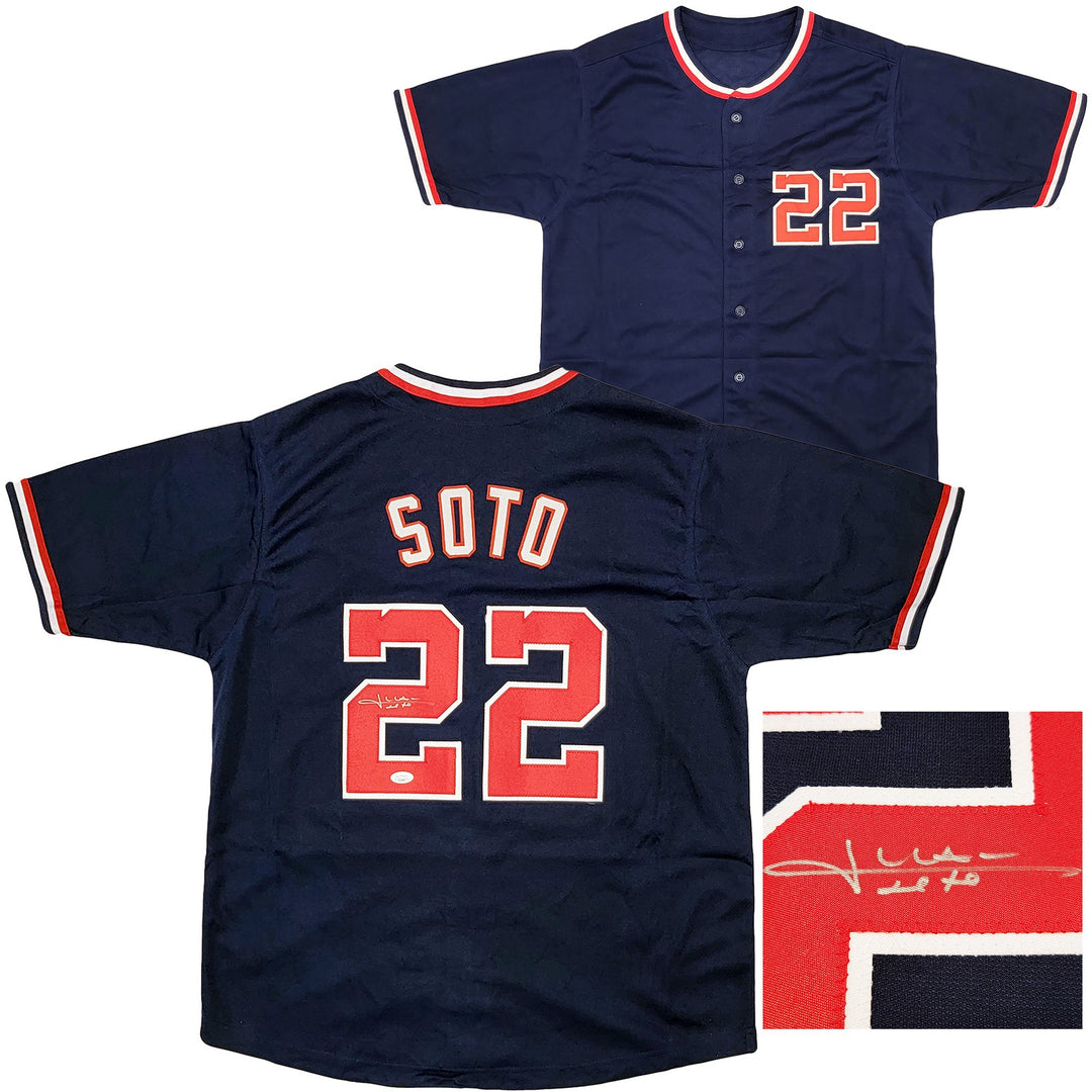 Washington Nationals Juan Soto Autographed Signed Blue Jersey JSA