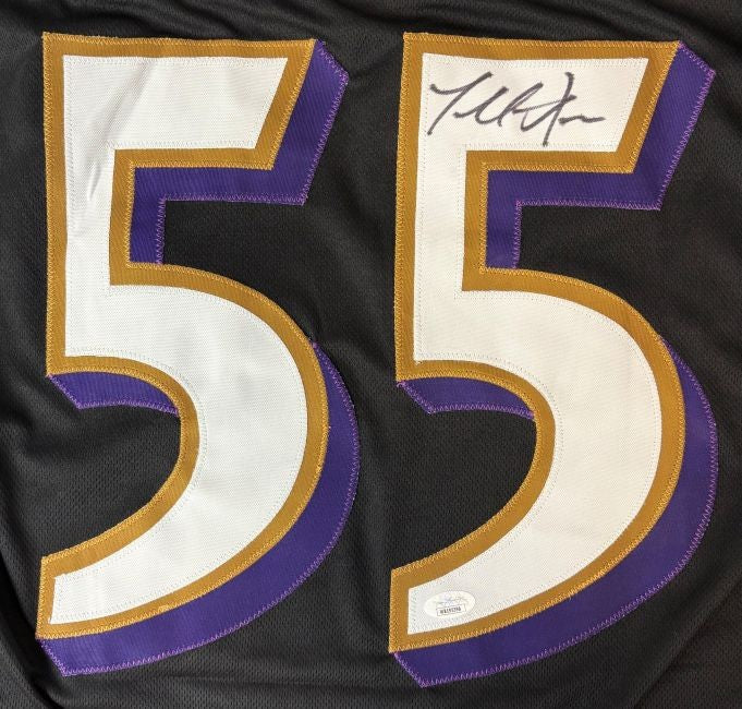 Terrell Suggs Baltimore Signed Black Pro-Cut Football Jersey JSA Hologram