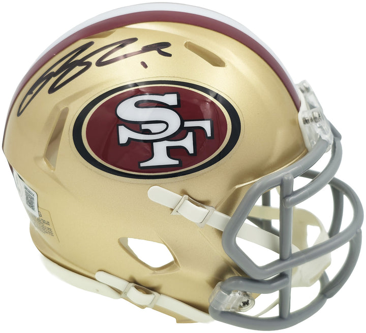 Ricky Pearsall Signed San Francisco 49ers Gold Speed Mini Helmet Beckett Witness