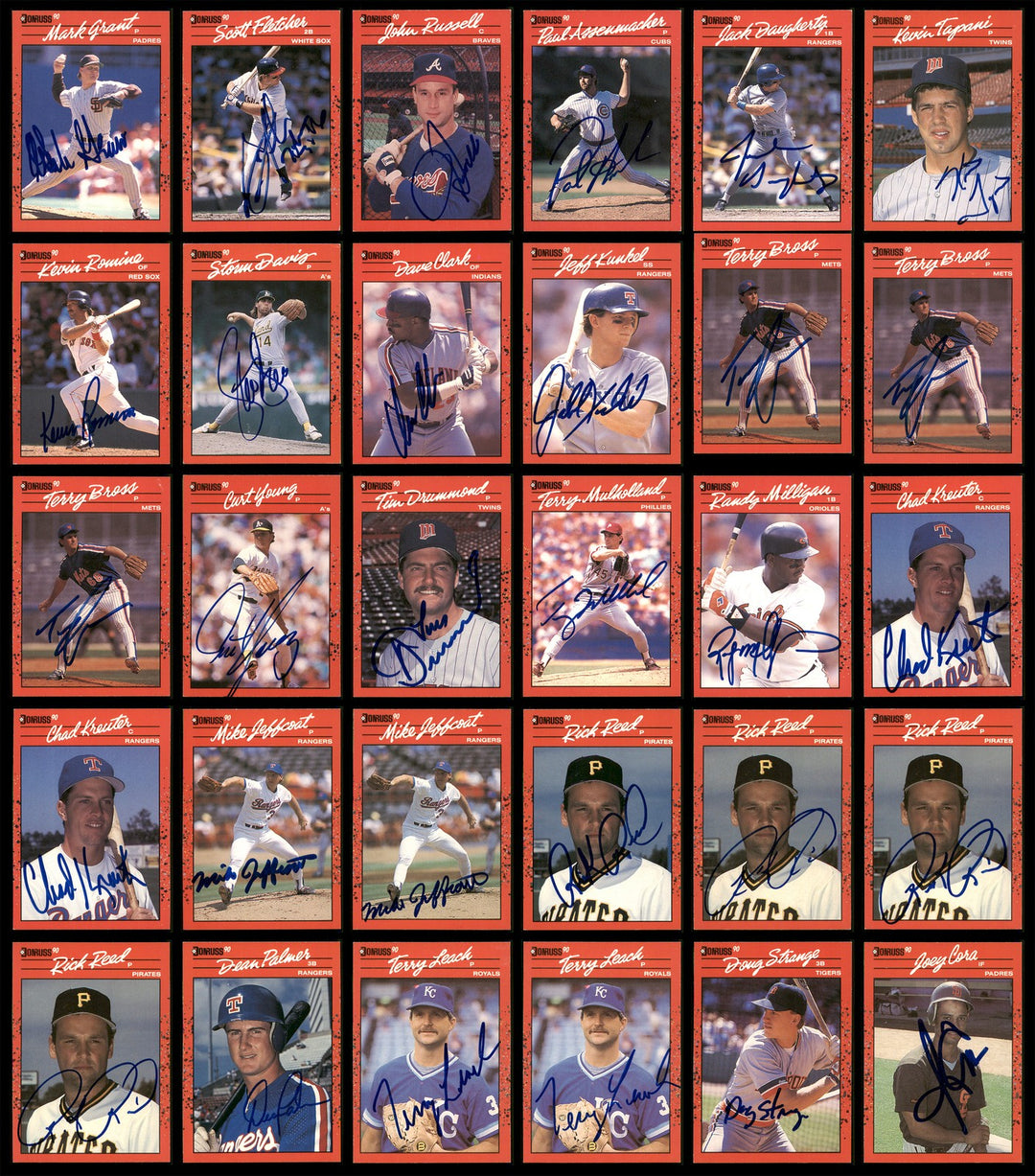 1990 Donruss Baseball Autographed Signed Cards Lot Of 235
