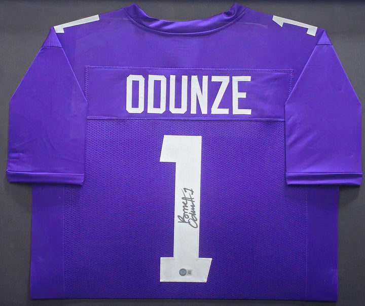 Washington Huskies Rome Odunze Signed Framed Purple Jersey Beckett BAS Witness