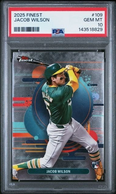 Graded 2025 Topps Finest Jacob Wilson #109 Rookie RC Card PSA 10 Mint