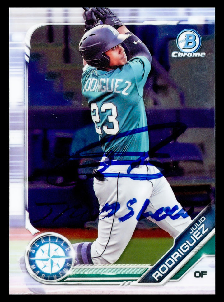 Julio Rodriguez Auto 2019 Bowman Chrome Draft Card "JROD Show" Beckett Wit