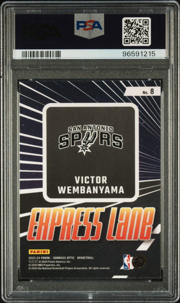 Graded 2023 Donruss Optic Victor Wembanyama #8 Express RC Basketball Card PSA 10