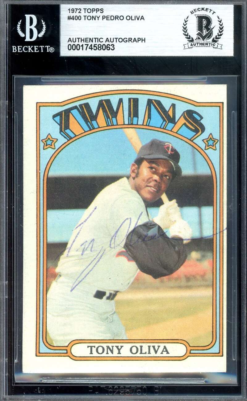 Tony Oliva Beckett BAS Vintage Signed 1972 Topps Autograph