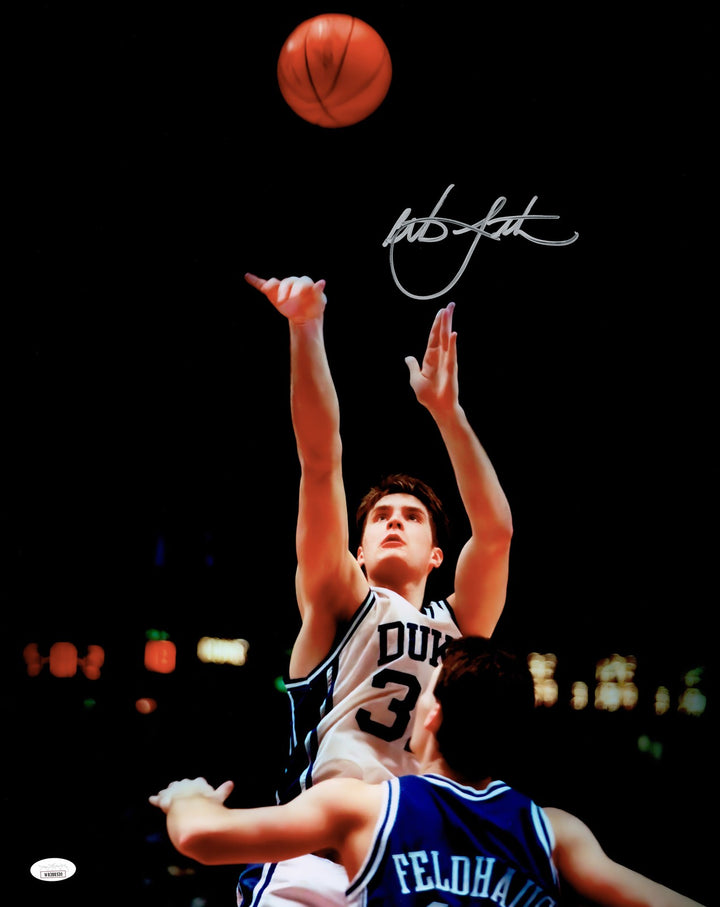 Christian Laettner Signed 16x20 Photo Duke Blue Devils Shooting Signed Right JSA