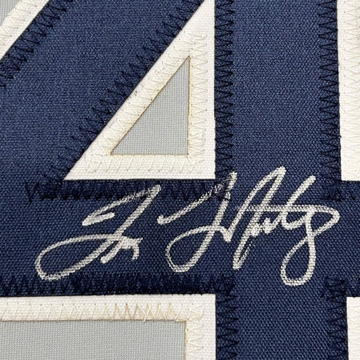 FRAMED Autographed/Signed TINO MARTINEZ 33x42 New York Grey Jersey PSA/DNA COA