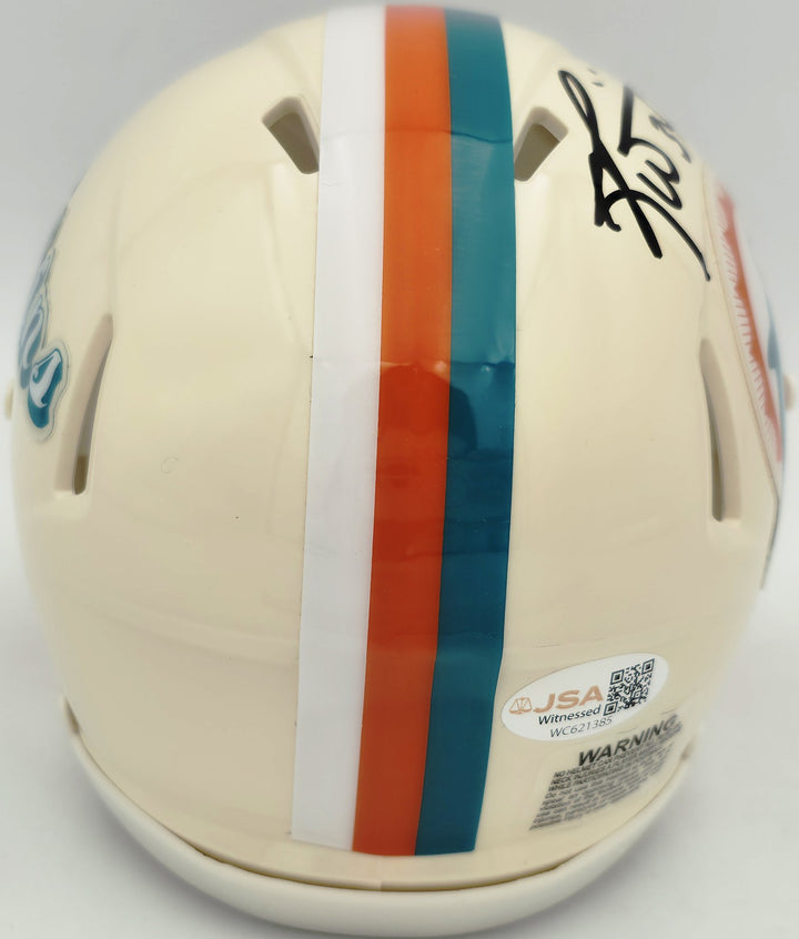 Ricky Williams Signed Miami Dolphins Cream Retro Speed Mini Helmet JSA