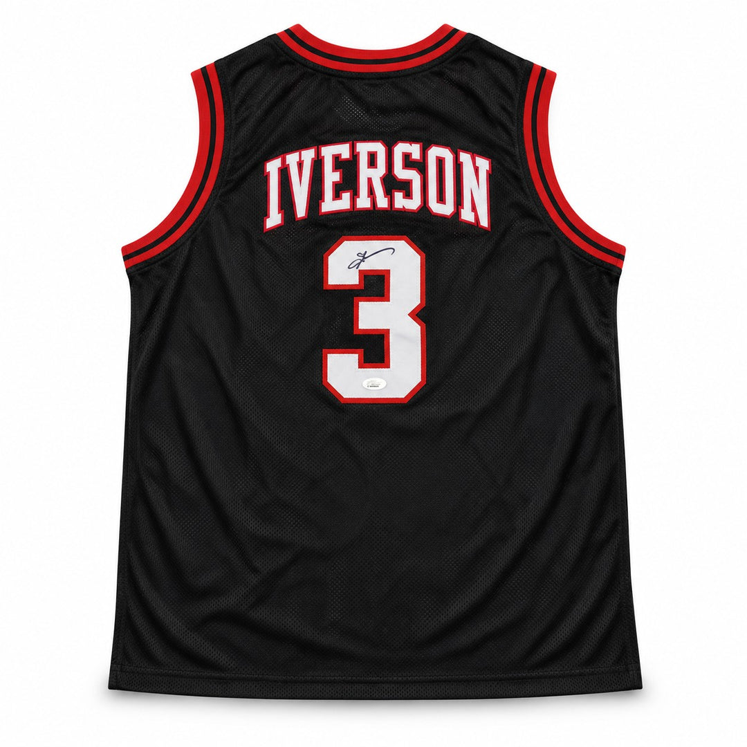 Allen Iverson Signed 76ers Black Custom Jersey JSA
