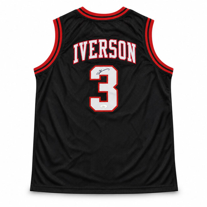 Allen Iverson Signed 76ers Black Custom Jersey JSA