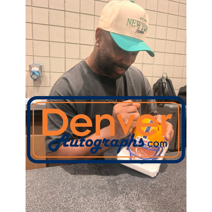 Darrelle Revis Autographed Pittsburgh Panthers Mini Helmet Beckett Witness 58224