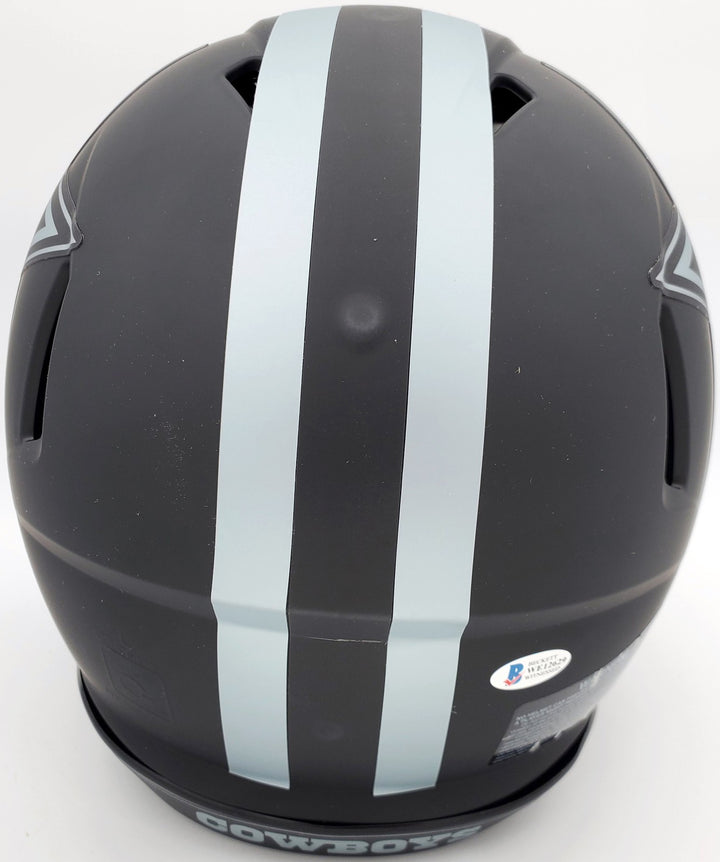 Roger Staubach Auto Eclipse Black Cowboys Full Size Authentic Spd Helmet Beckett