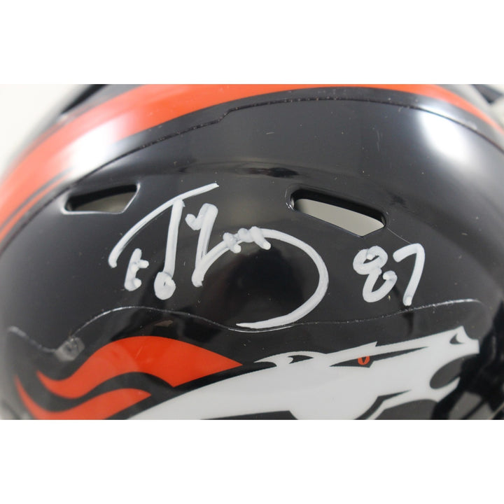 Ed McCaffrey Autographed Denver Broncos TB 97-23 Mini Helmet Beckett 56388