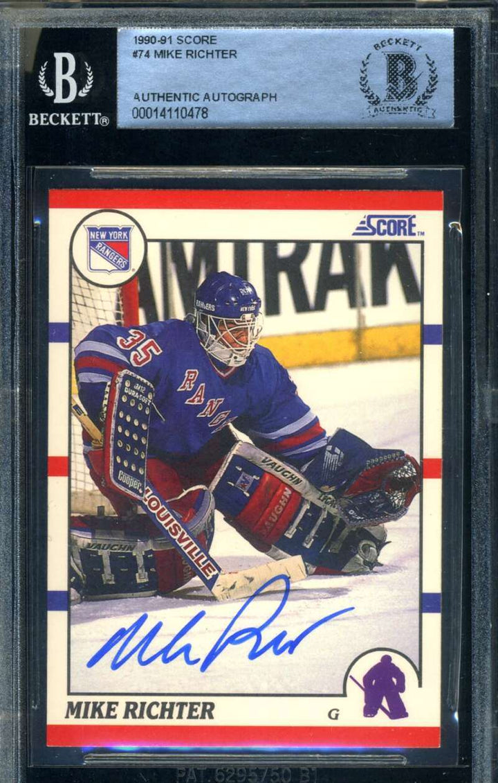 Mike Richter Beckett BAS Signed 1990-91 Score Rookie Autograph