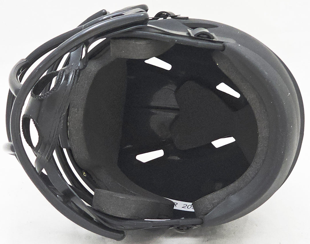 Justin Fields Auto Signed Chicago Bears Eclipse Black Speed Mini Helmet Beckett