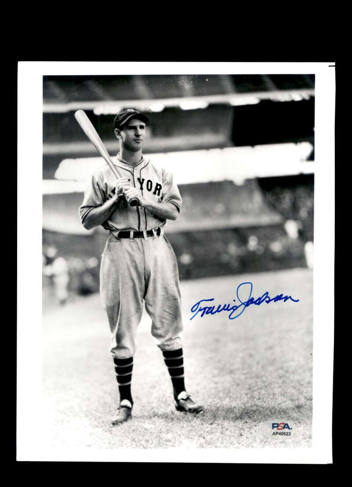 Travis Jackson PSA DNA Signed 8x10 Photo Autograph