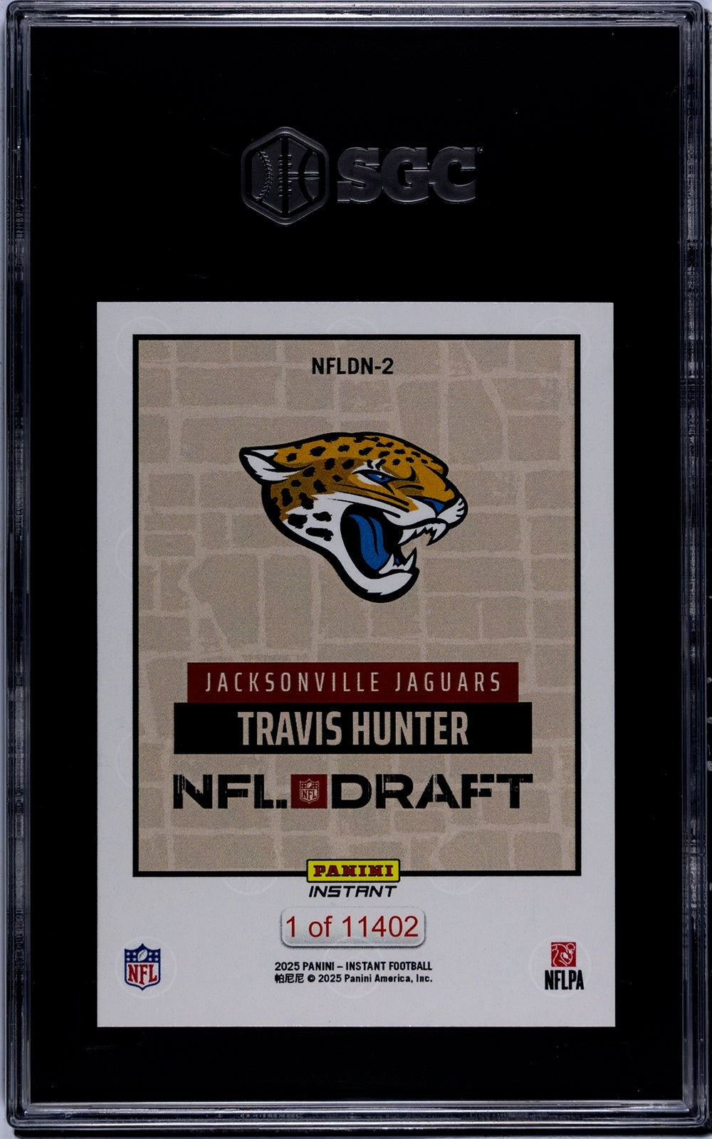 Graded 2025 Panini Instant Travis Hunter #NFLDN2 Draft Night RC Card SGC 10