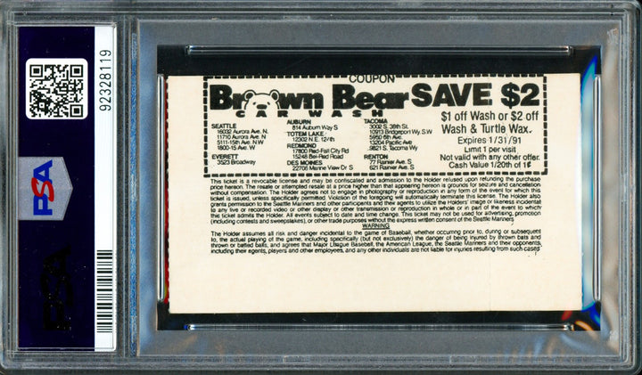 Ken Griffey Jr & Sr Signed Father/Son Game Ticket PSA 8 Auto 10 PSA/DNA 92328119