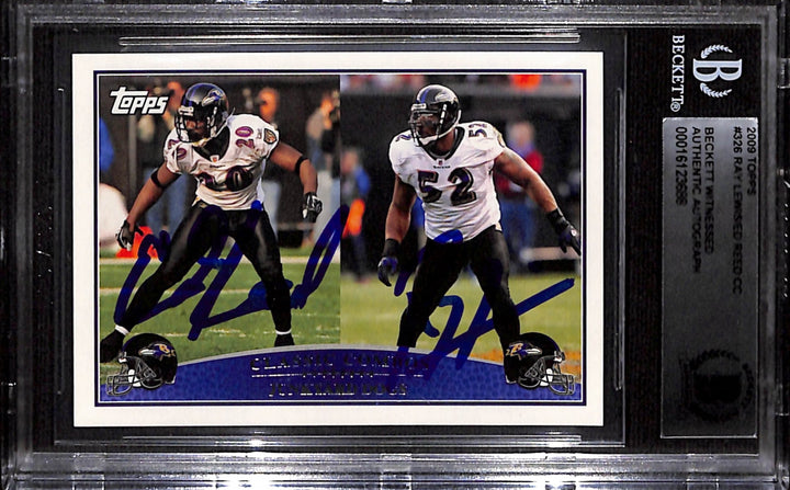 Ray Lewis Ed Reed Autographed 2009 Topps #236 Trading Card Beckett 43954