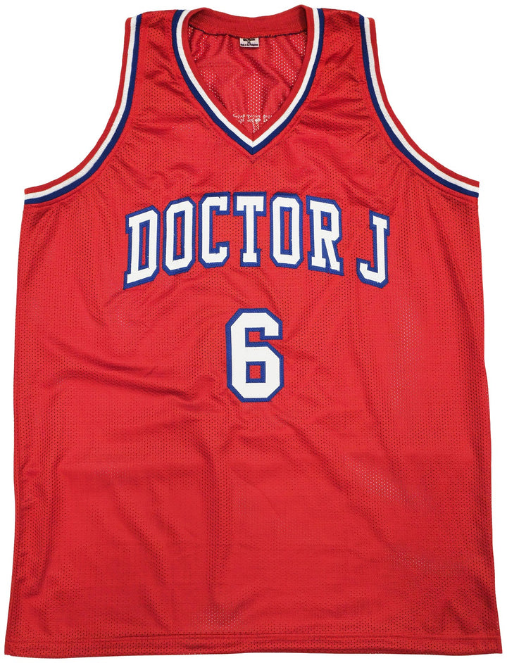 Philadelphia 76ers Julius "Dr. J" Erving Auto Signed Red Jersey Beckett Witness