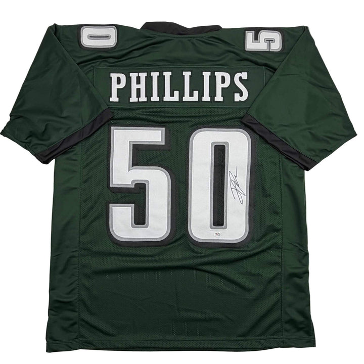 Autographed/Signed Jaelan Phillips Philadelphia Midnight Green Jersey PSA COA