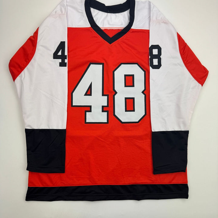 Autographed/Signed Morgan Frost Philadelphia Orange Jersey Beckett BAS COA