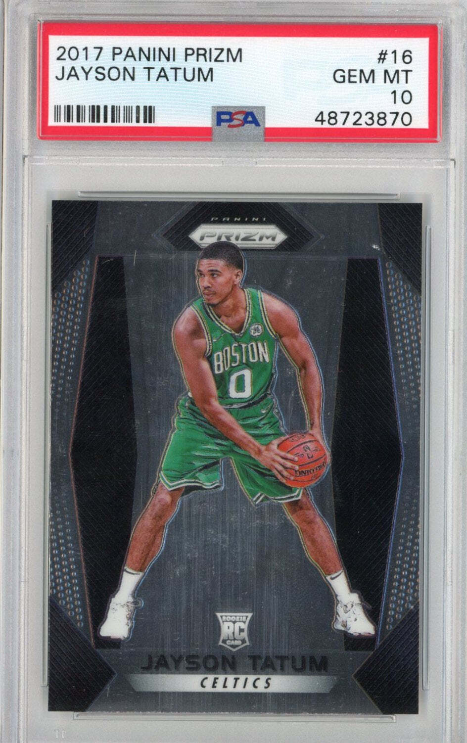 Graded 2017-18 Panini Prizm JAYSON TATUM #16 Rookie RC Basketball Card PSA 10