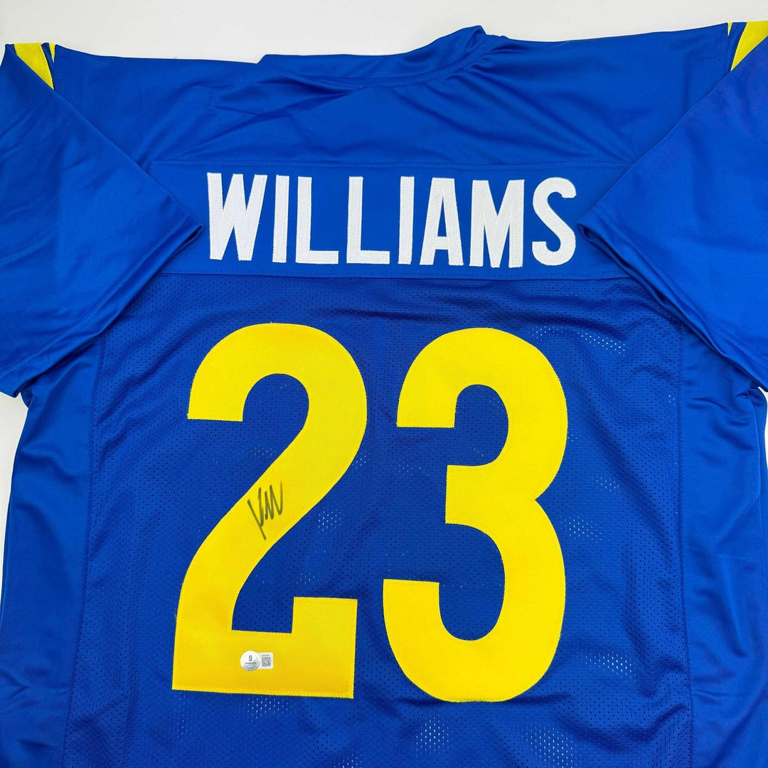 Autographed/Signed Kyren Williams Los Angeles LA Blue Jersey BAS COA #2