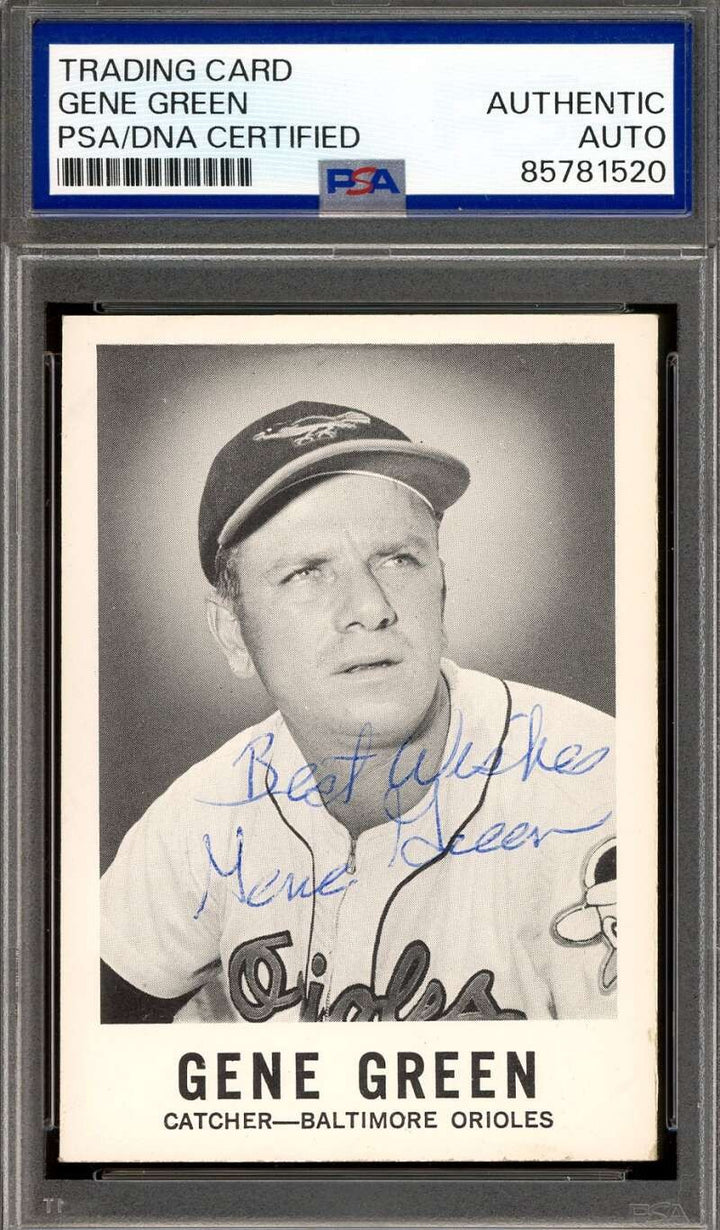 Gene Green PSA DNA Vintage Signed 1960 Leaf Autograph