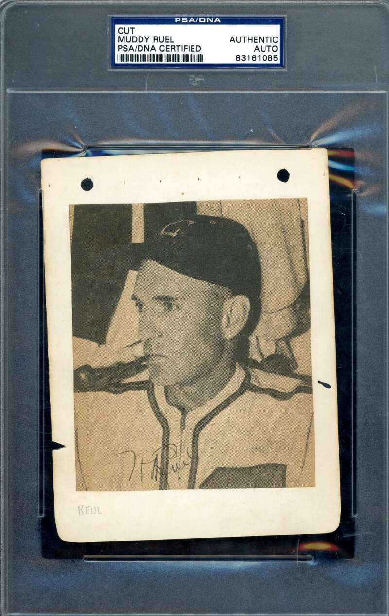 Muddy Ruel PSA DNA Signed  Photo Autograph
