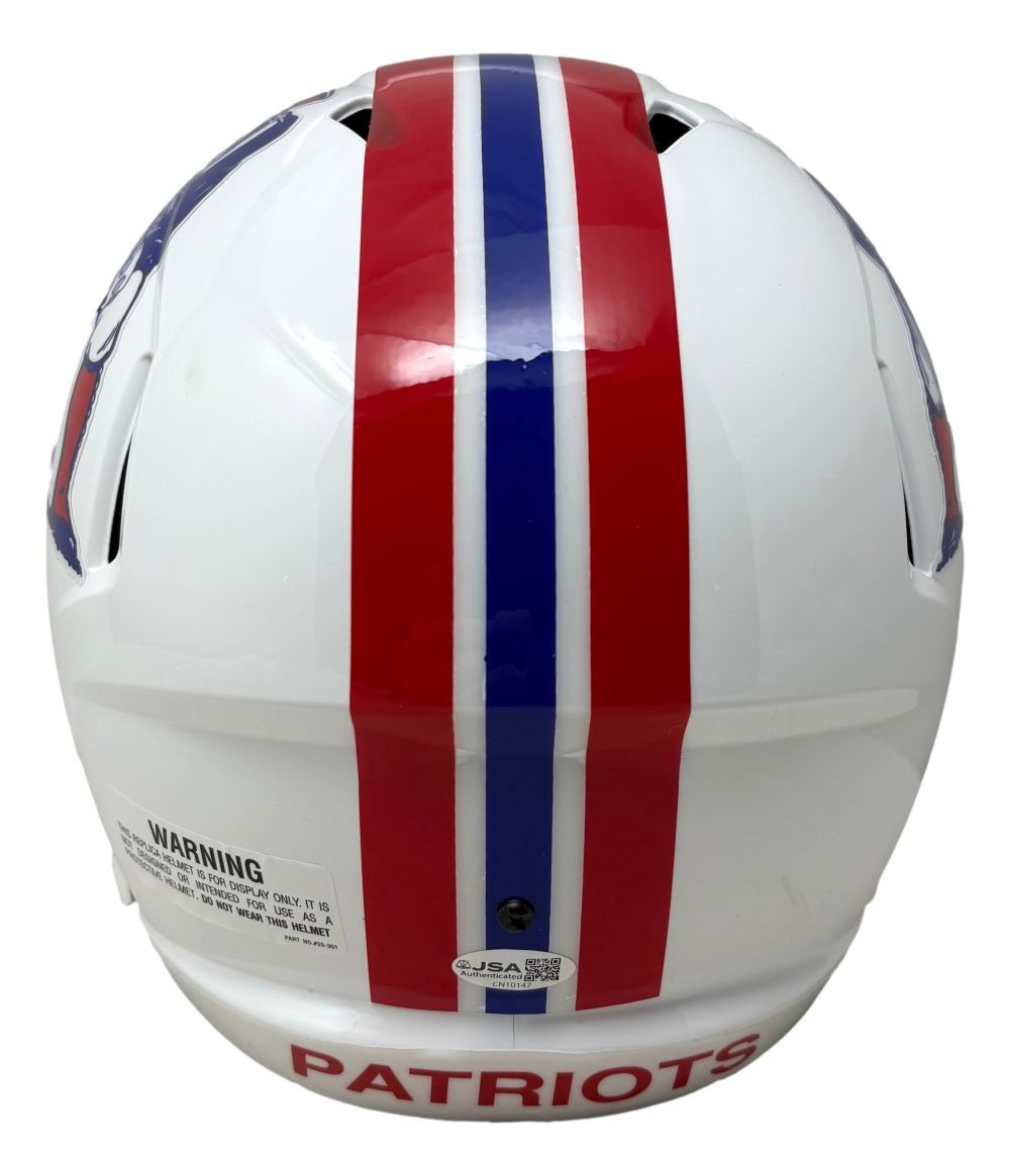 Drew Bledsoe Signed New England Patriots FS T/B Replica Speed Helmet JSA QR