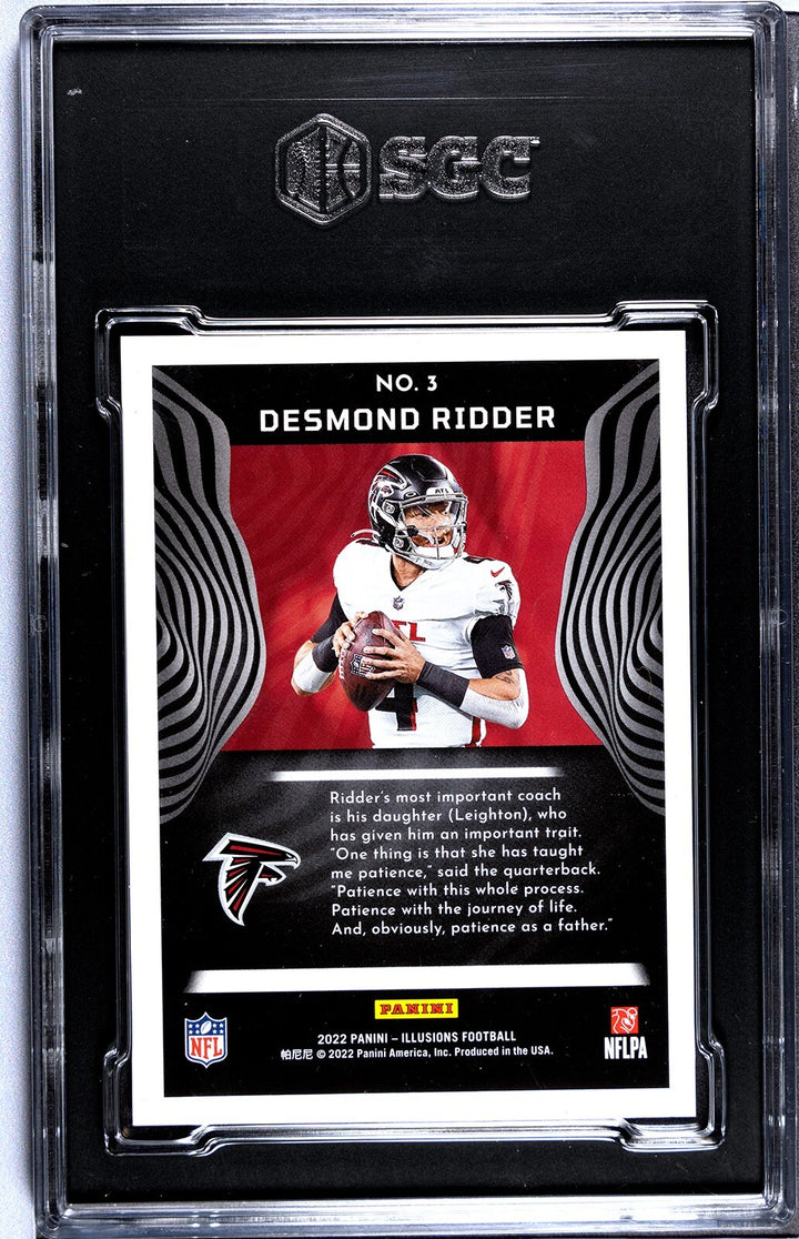 Desmond Ridder 2022 Panini Illusions Bronze Rookie Card #3-/499- SGC Graded 9 MT
