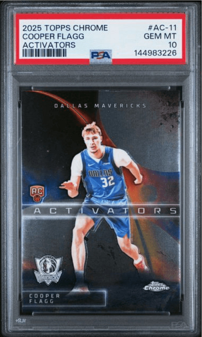 Graded 2025 Topps Chrome Cooper Flagg #AC11 Activators Rookie Card PSA 10