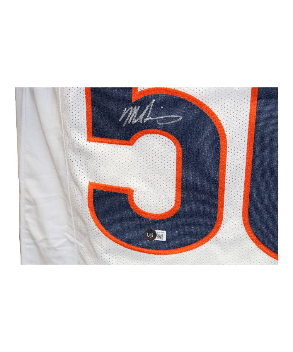 Mike Singletary Autographed/Signed Pro Style White Jersey Beckett 41179