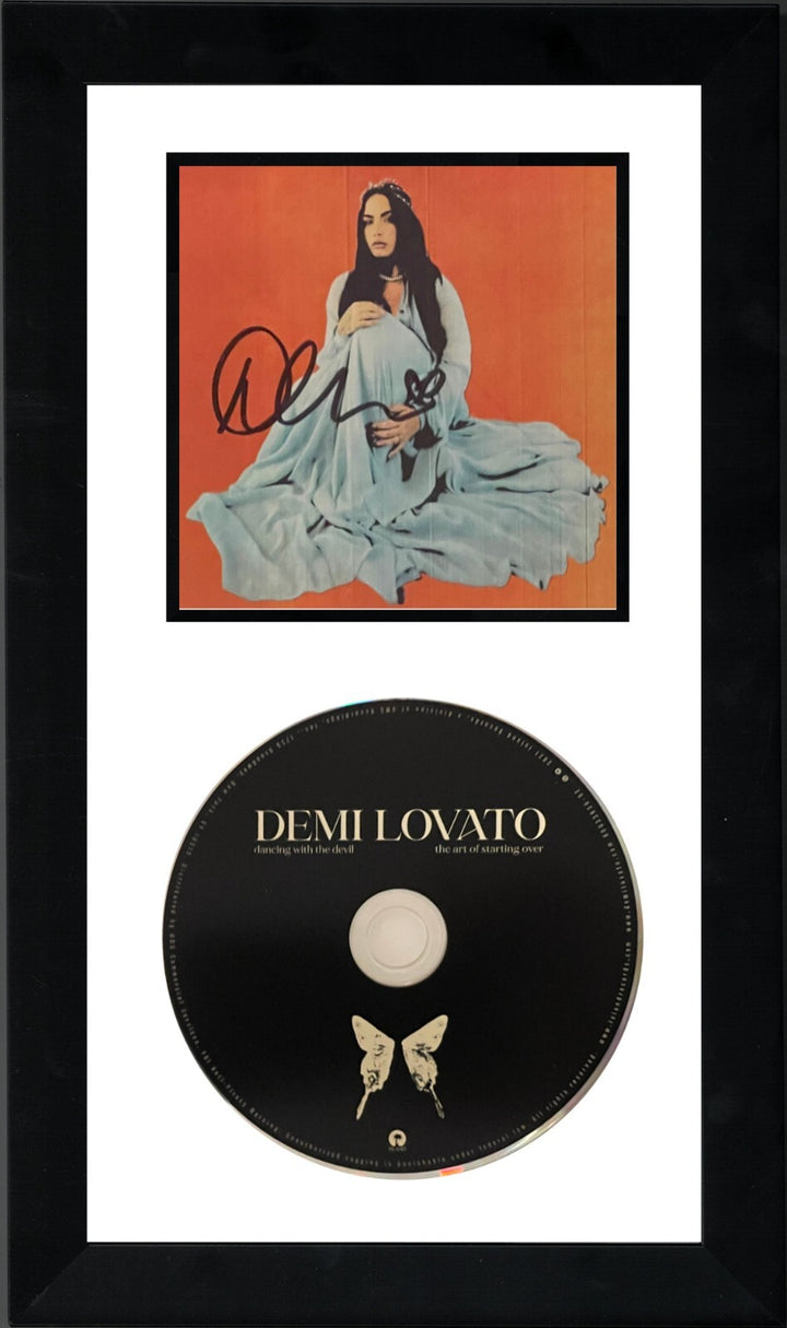 Demi Lovato signed 2021 Dancing With The Devil 4x4 Art Card Framed Cover/CD- JSA