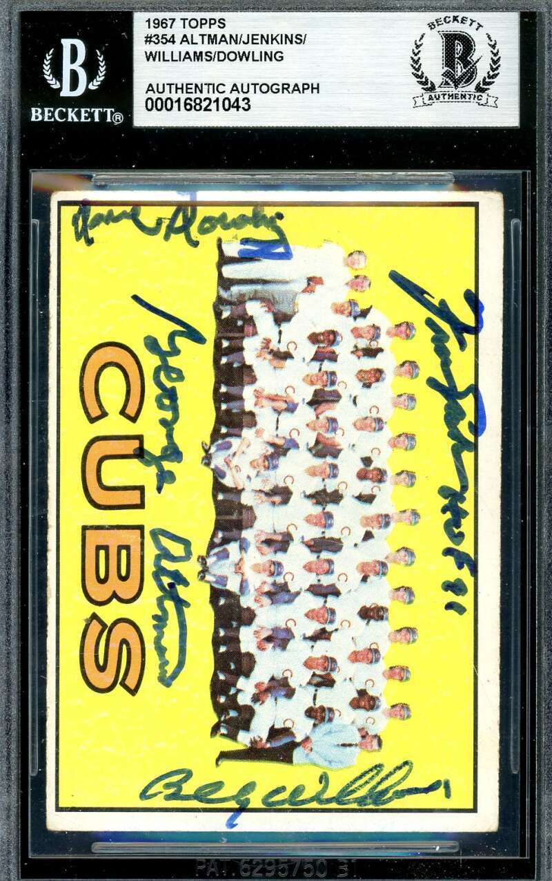 Altman Jenkins Williams Dowling Beckett BAS Signed 1967 Topps Autograph